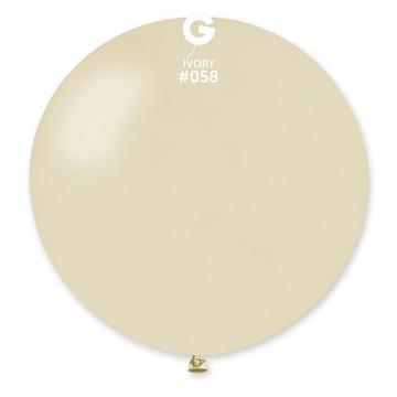 Solid Balloon, Ivory #059, 19 in, 25 pc per bag.