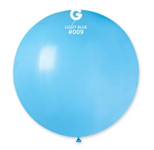 Solid Balloon, Light Blue #009, 30 in, 1 pcs per bag.