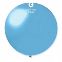 Solid Balloon, Light Blue #035, 19 in, 25 pcs per bag.