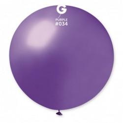 Solid Balloon, Metallic Purple #034, 12 in, 50 pcs per bag.