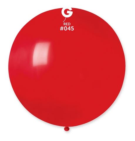 Solid Balloon, Red #045, 30 in, 1 pcs per bag.